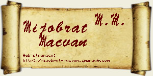 Mijobrat Mačvan vizit kartica